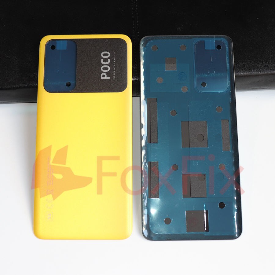 Original For Xiaomi POCO M4 Pro 5G Back Battery Cover Rear Door Housing Case Replacement For POCO M4 Pro 5G 21091116AG MZB0BGVIN: Yellow