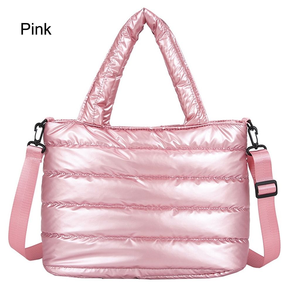 Puffer-taske til kvinder, quiltet, puffy håndtaske, letvægts, polstret skuldertaske med dunpolstring, crossbody-håndtaske med dunpolstring: Brun