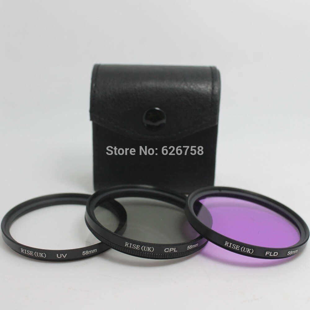 RISE(UK) 52mm UV CPL FLD Polarizing Filter Set Lens Hood For Nikon D600 D3200 D3100 D3000 D7000 D5100 D80 18-55mm DSLR Camera