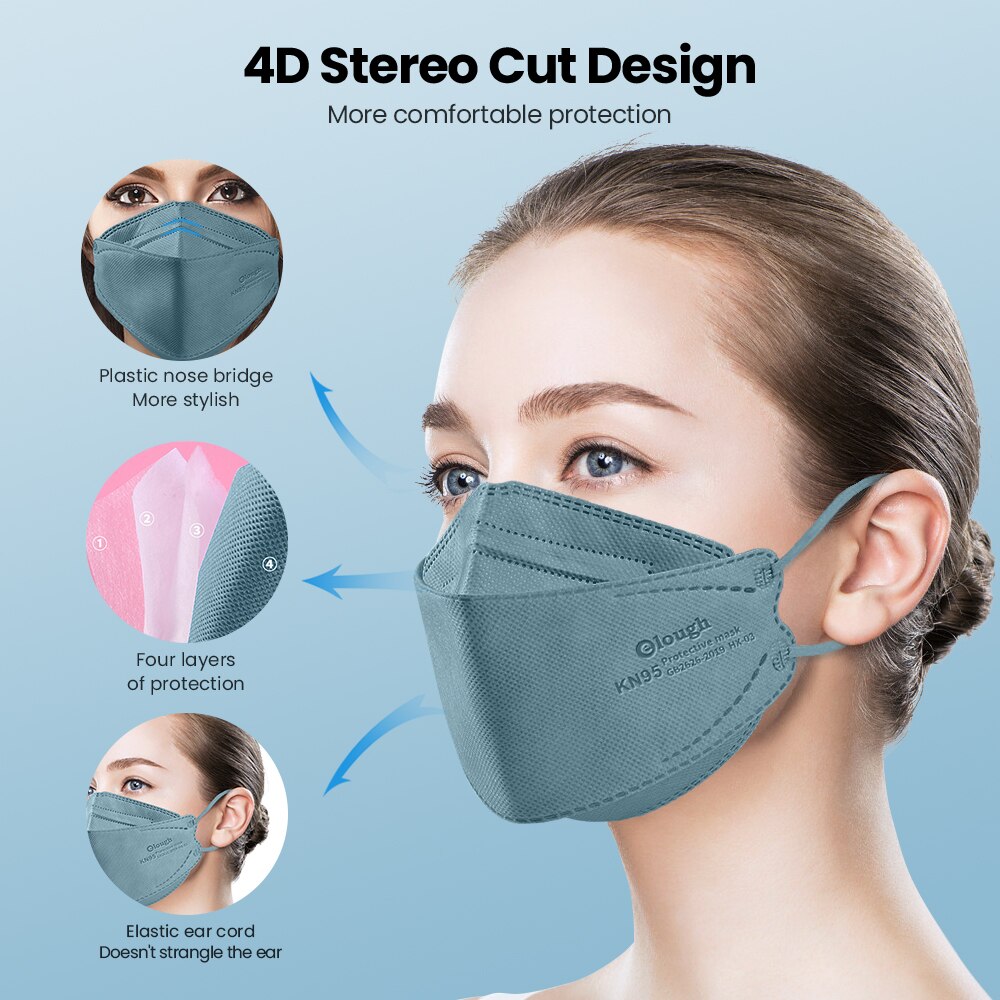 Elough – masque de protection respiratoire FFP2/KN95, lot de 10 à 100 pièces, approuvé par l&#39;espagne