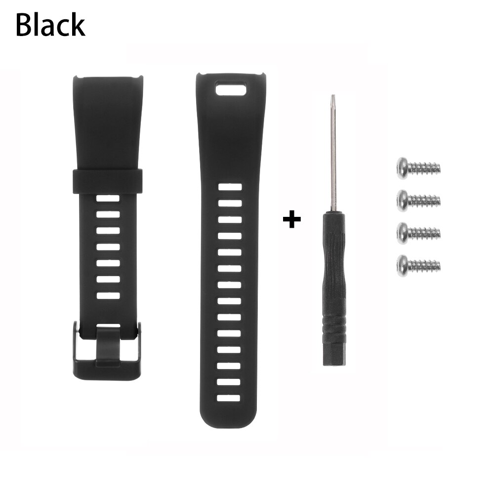 Silicone Strap For Garmin Vivosmart HR Rubber Wristband Sport Belt Bracelet Replacement Watch Band Sports Strap with tools: black