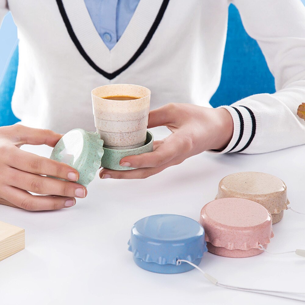 Draagbare Plastic Stro Stro Telescopische Opvouwbare Drinkbeker Vouwen Reizen Camping Handig te dragen Plooien plat