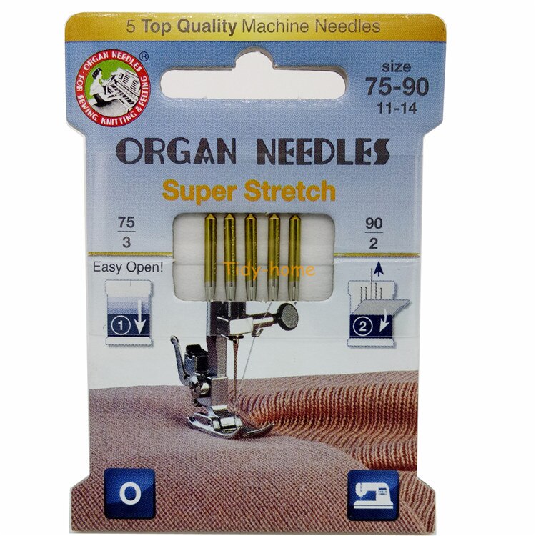 Orgel Super strecken Nadeln Für Elastische Gestrickte Stoff Anti-Jumper Nadel für Heimat Nähmaschine HAX1SP 65 75 90 Kasten Paket