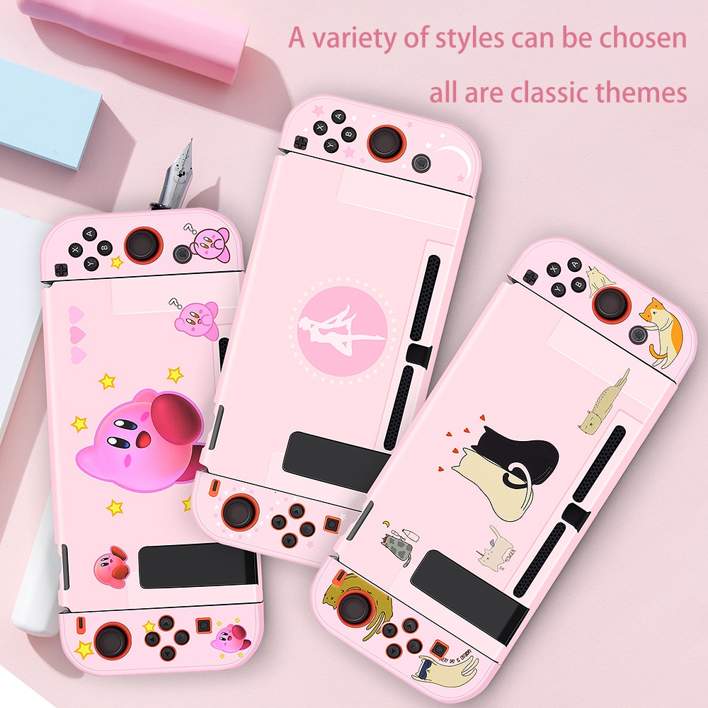 Pink Nintend Switch NS Protective Case Cover Shell For Nitendo Switch Console Joy-Con Controller Anti-Slip Shell Direct Docking