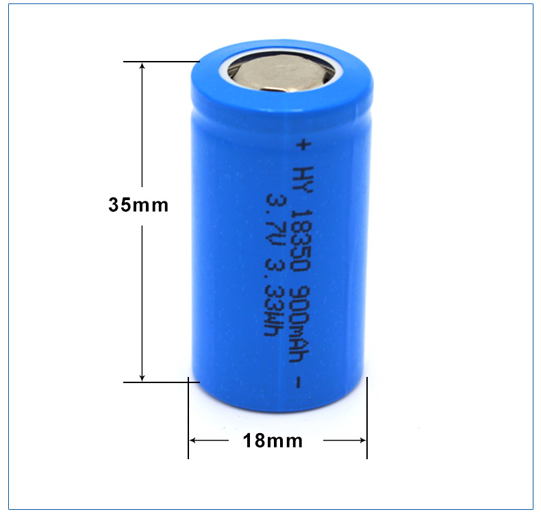 power ICR 18350 900mAh power rechargeable lithium battery 3.7V 8A power for electrical tools flashlight
