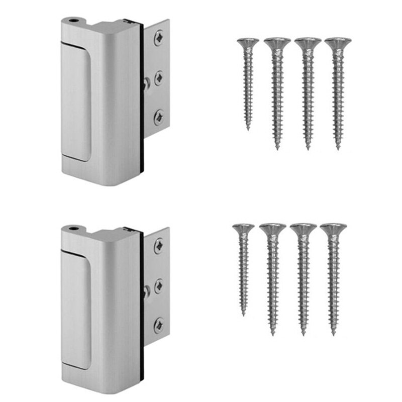 2Pcs Aluminum Alloy Hinge Door Reinforced Lock Door Hinge Satin Nickel Reinforced Hinge