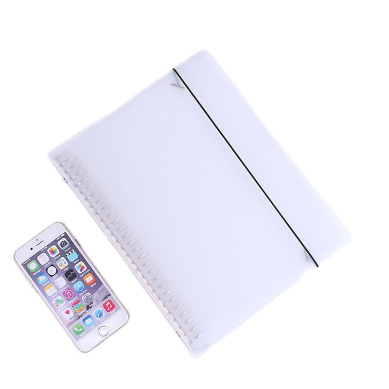 A5 Loose Leaf Soft Side Notebook Journal Planner Transparent Horizontal Line Notebooks School Office Stationery: white cover / A5