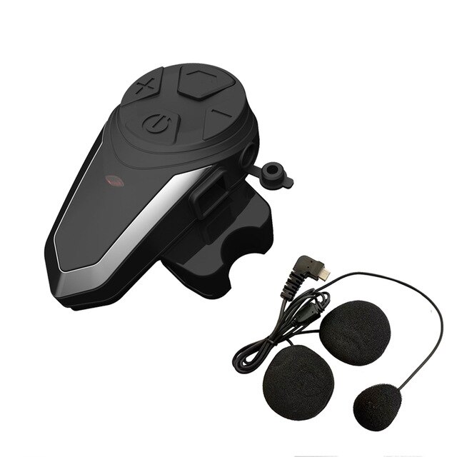 BT-S3 Bluetooth casque de moto Interphone casque casque BTS3 système de Communication de moto avec Radio FM pour 3 coureurs: WHITE