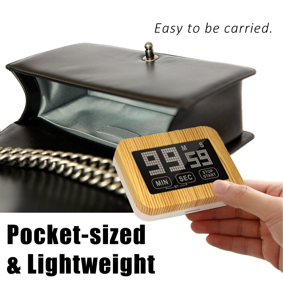 Kitchen Digital Timer Countdown Clock Touchscreen Count Up Down Timer with Magnetic Retractable Bracket for Cooking Classroom