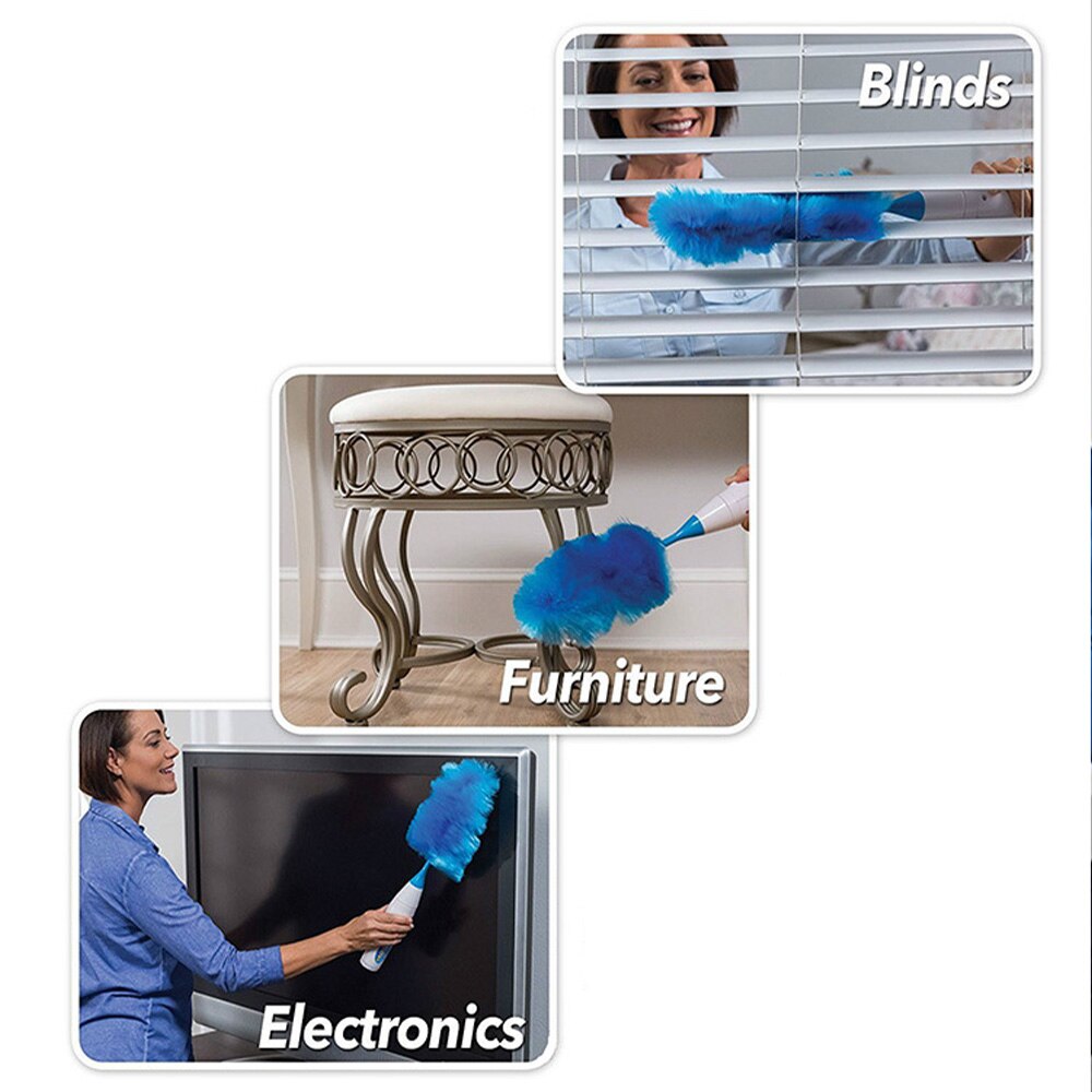 Electric Duster Tool 360 Degree Electric Rotary Electrostatic Adsorption Duster With Large Handle Home Cleaning