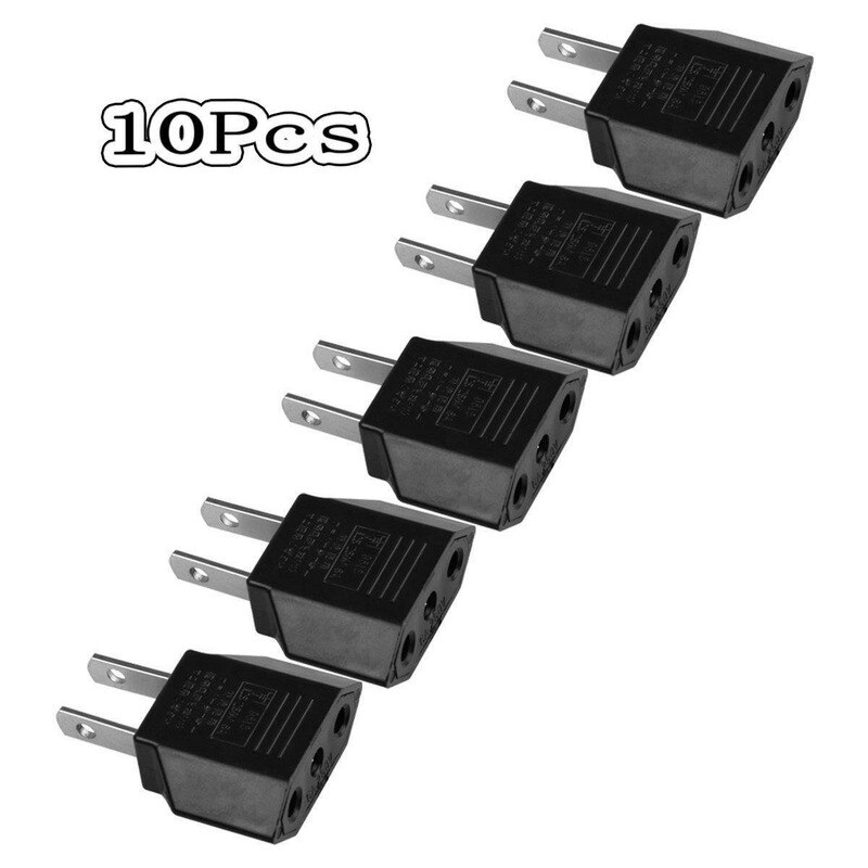 10 st europeisk euro eu till oss usa plug reseladdare adapter uttag omvandlare