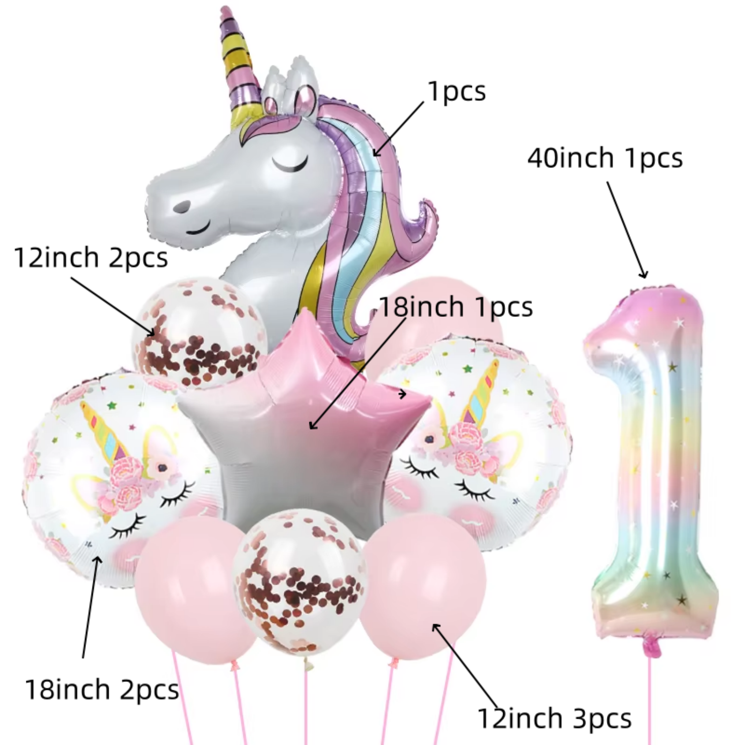 Rainbow Unicorn Balloon 40inch Foil Balloon Unicorn Theme Suitable for Birthday Shower Party Balloon Supplies