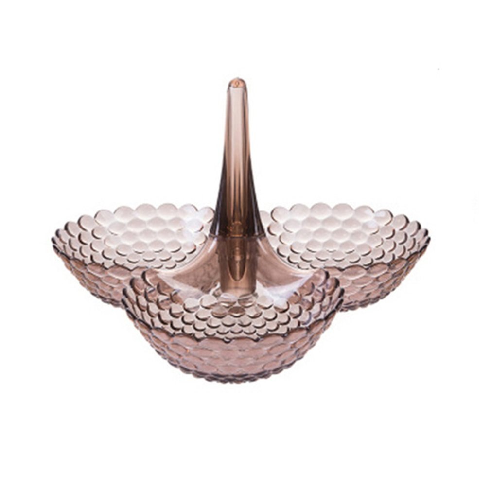 Multi-Layered Fruit Tray Dessert Plate Living Room Coffee Table Home Candy Tray Plastic Dried Fruit Box: White