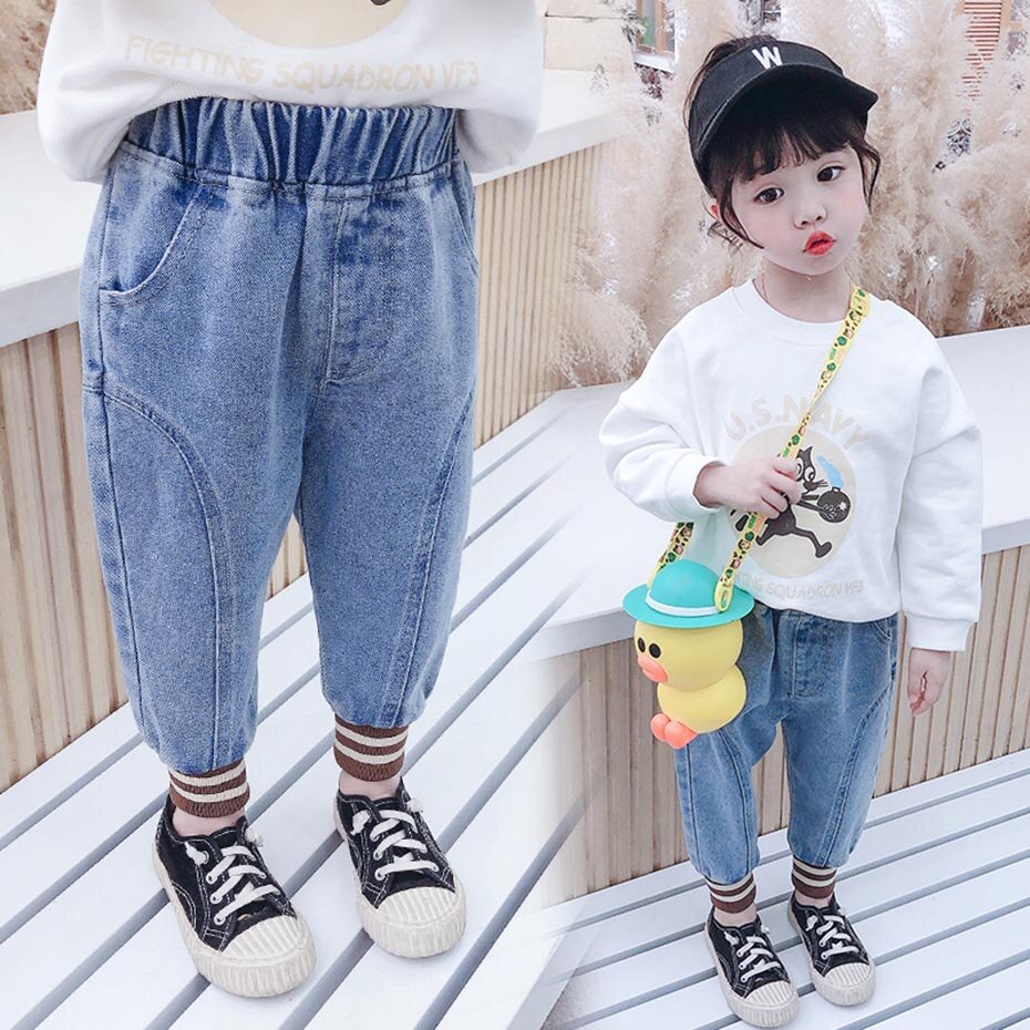 Jean pour filles Patchwork enfant en bas âge jean motif rayé jean Infantil Style décontracté enfant en bas âge fille vêtements