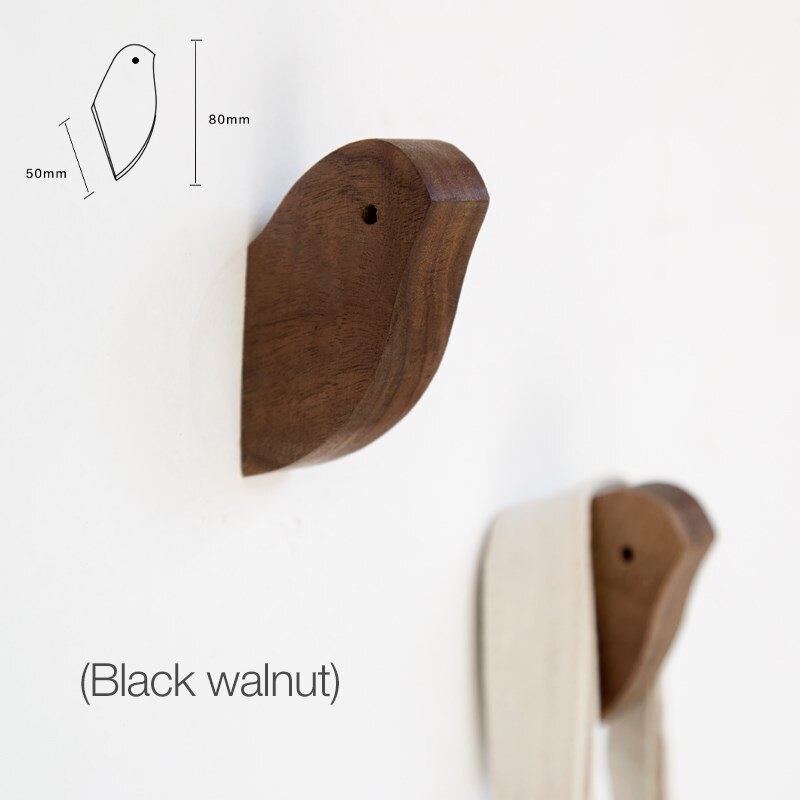 1 stk massivt træ håndklæde knage væg dekorative kroge håndklædeholder single organizer bøjler multifunktionelle kroge: H14