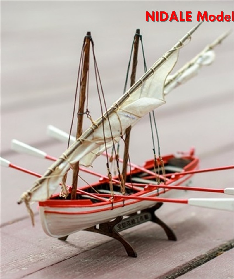 NIDALE model Scale 1/50 Double mast Fishing boat Whole ribbed sail boat model kits