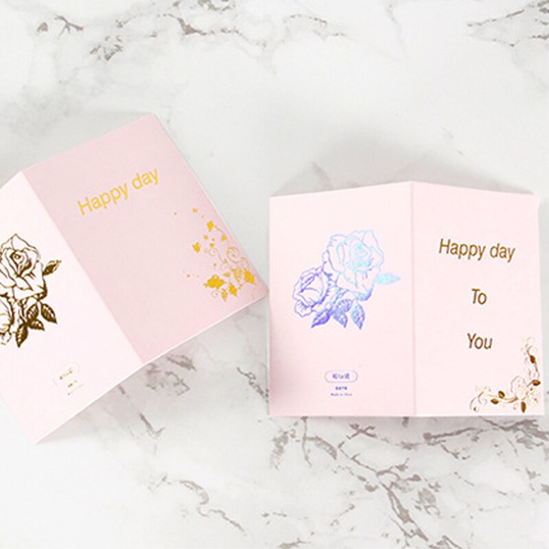 Petite carte postale de joyeux anniversaire | Enveloppe créative, cartes , carte de vœux, en métal, 3D, faite à la main, carte de remerciement vierge, pour