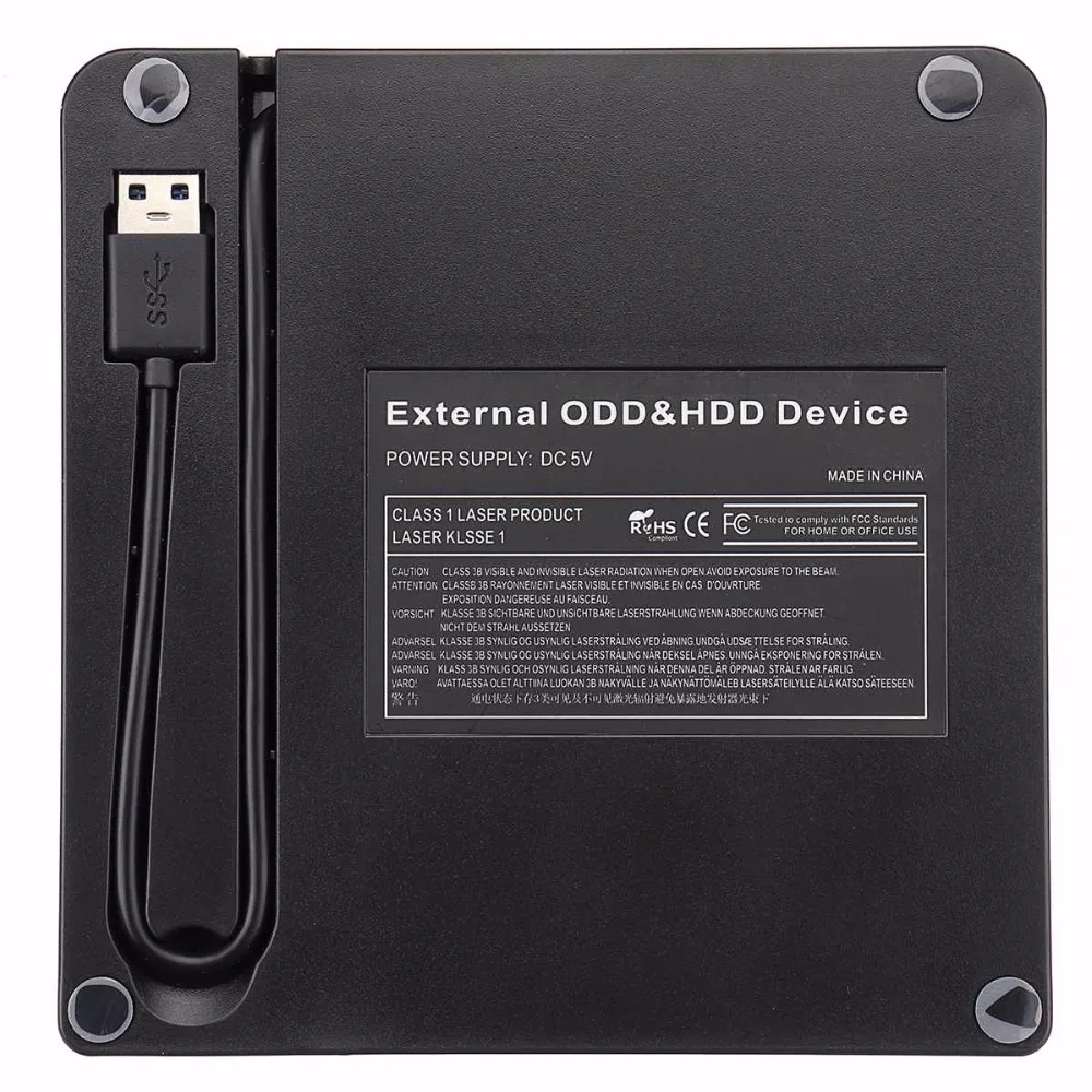 Externe USB3.0 DVD RW CD-schrijver Slanke optische drive Branderlezer Speler Ladetype Draagbaar voor pc-laptop