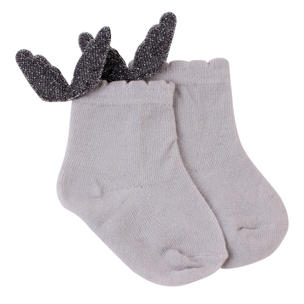Meias infantis com asas de anjo para meninas, meias de malha listradas, criativas suprimentos: Gray / M