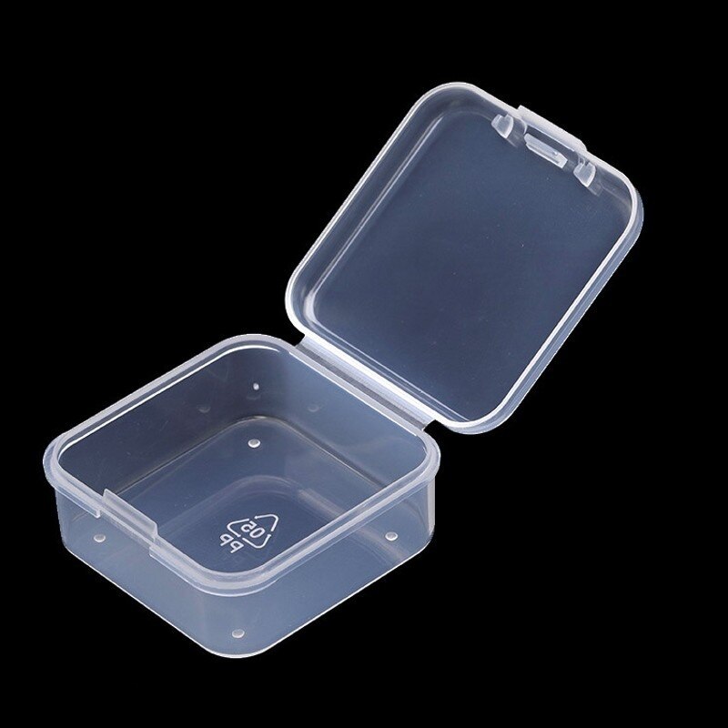 48Pcs Mini Clear Plastic Opslag Containers Met Deksels Lege Scharnierende Dozen Voor Kralen Sieraden Gereedschap Craft Supplies Flossers Vissen