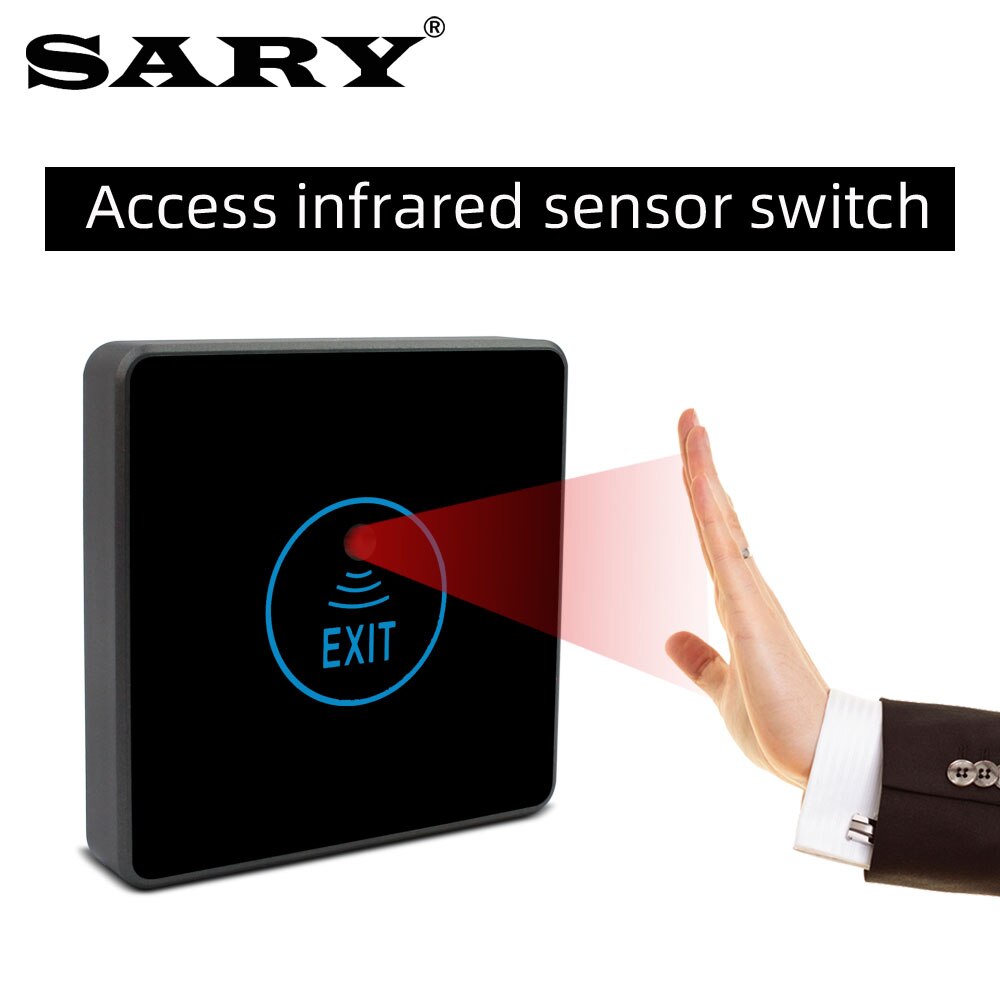 Access control infrared sensor switch DC12Vself-resetting exit button non-contact door opening switch