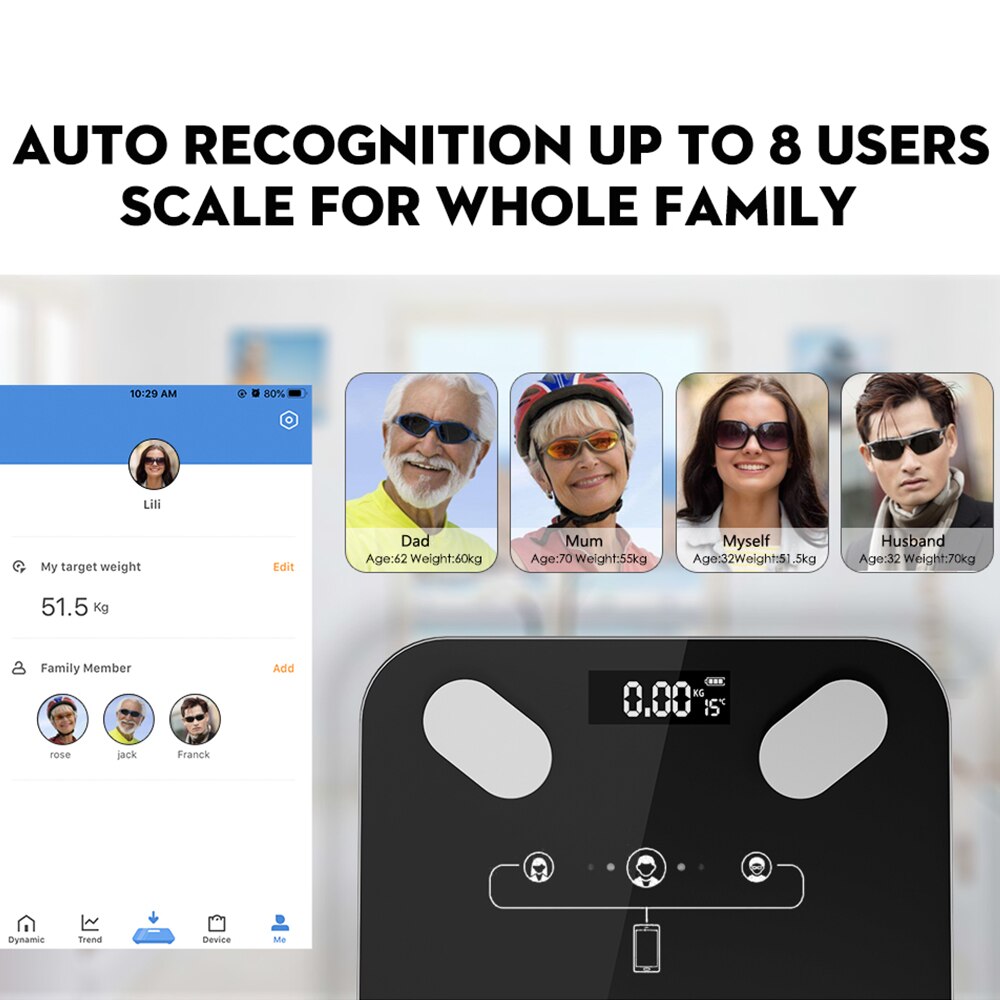 Smart Scales body composition scale electronic scales floor scales With Diagnostics Bluetooth Definition Share Accurate