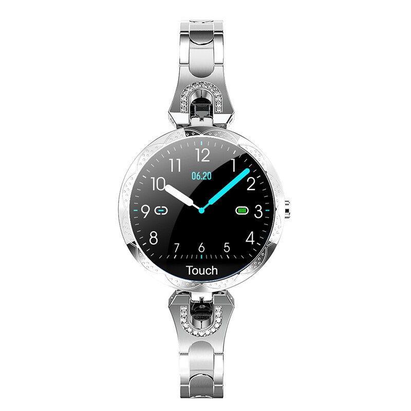Ipbzhe Geschäft Clever Uhr Frauen EKG Blut Sauerstoff Reloj Inteligente Smartwatch Android Clever Uhr Für Huawei Xiaomi Telefon: Silber-