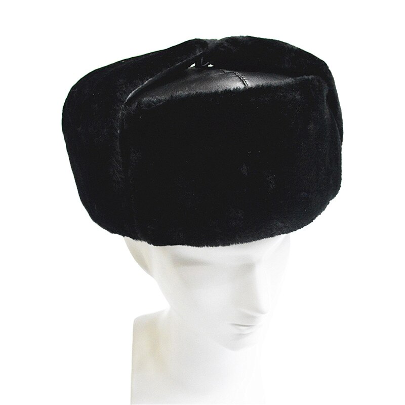 Unisex Men Women Russian Hat Trapper Bomber Warm Trooper Ear Flaps Winter Ski Hat Solid Fluffy Faux Fur Cap Headwear Bonnet
