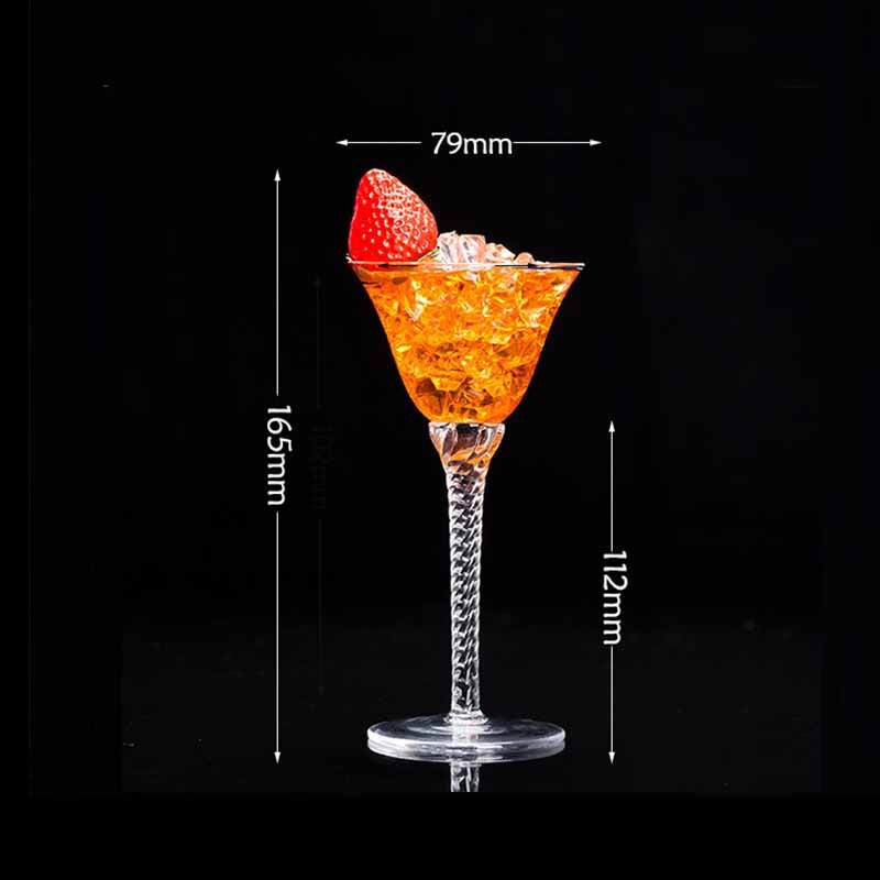 Lead-Free Crystal Screw Cocktail Glass 100ML Martini Goblet Bar Wine Glass