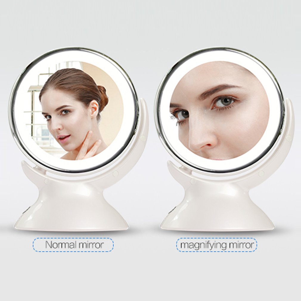 LED Cosmetic Mirror LED Lights Makeup Mirror 5X Magnifying Makeup Mirror 360-degree Rotating Mirror For Bathroom Bedroom