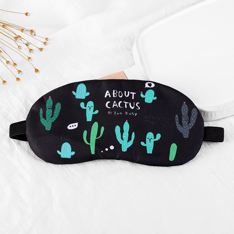 Creatieve Kleine Verse Cartoon Slaap Eye Cover Cactus Perzik Huid Leuke Eenvoudige Oogmasker Travel Relax Slapen Aid Eye Mask