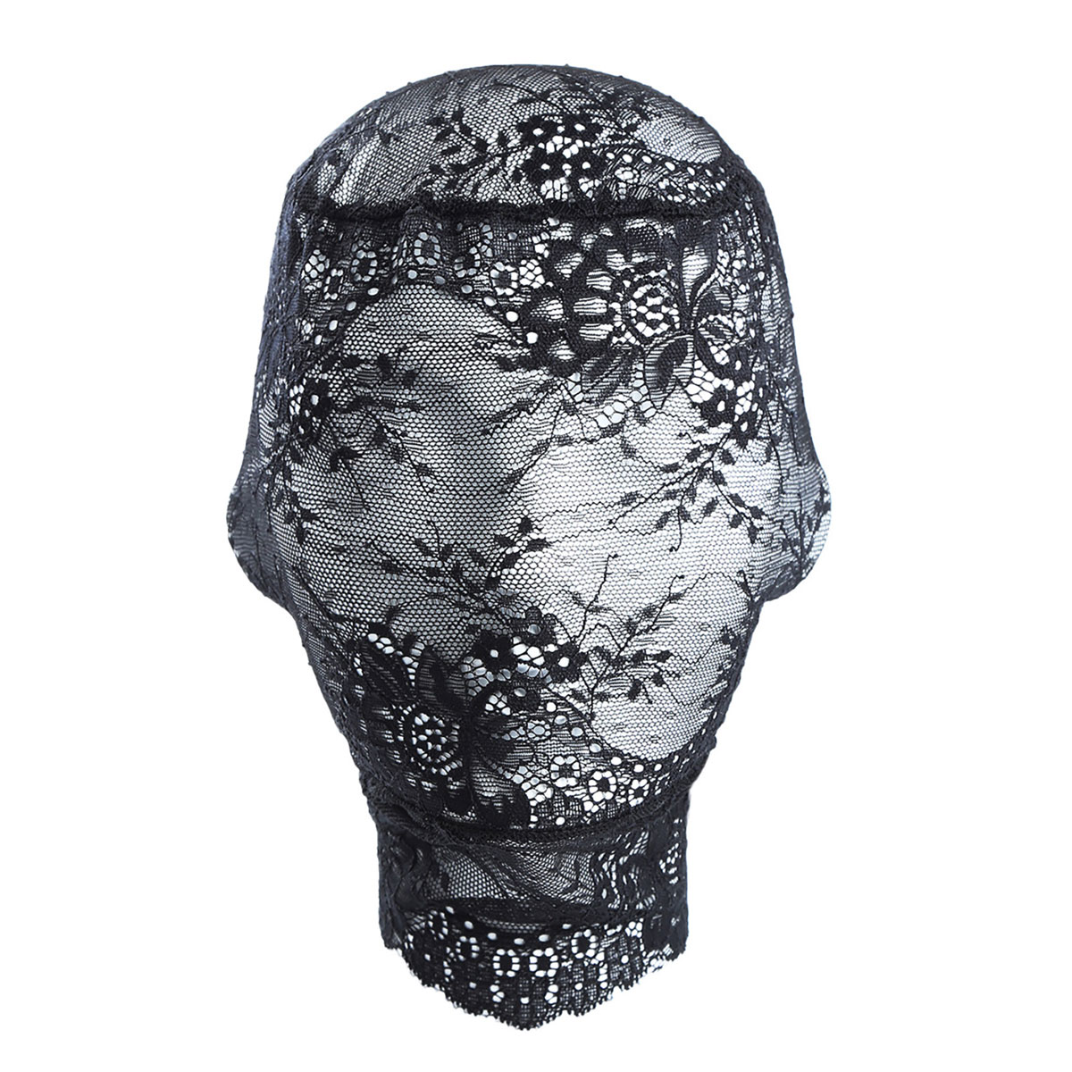 Máscara de encaje negro Sexy para mujer, máscara de de disfraces, Unisex, encaje para adultos, capucha de cara completa, cubierta para la cabeza, Festival, Halloween, Cosplay, máscara para ojos: Default Title