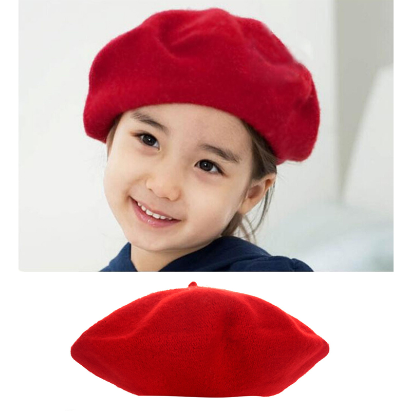 Børn piger vinter hatte bailey hat kuppel solid søde børn uld baretter huer  #815
