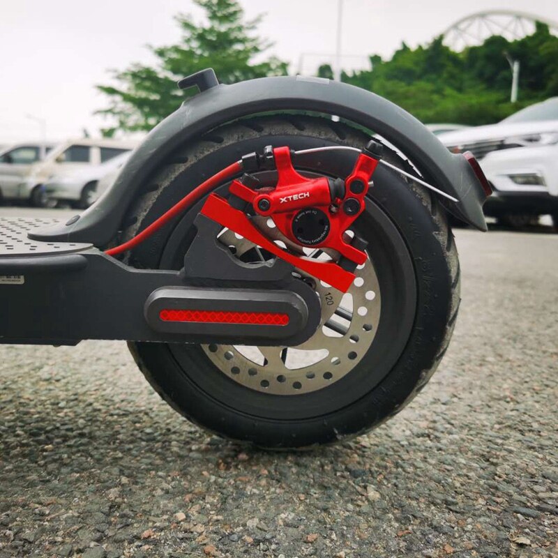 Elektrisk scooter hydraulisk bremse adapter sæt aluminium skivebremser skive stempel dele til xiaomi  m365 pro rød