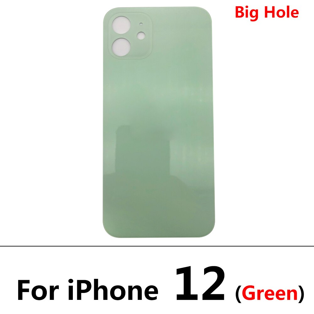 Big Hole Back Glass Rear Cover For Iphone 12 Pro Battery Door Housing Battery Back Cover Glass: For iphone 12 Green