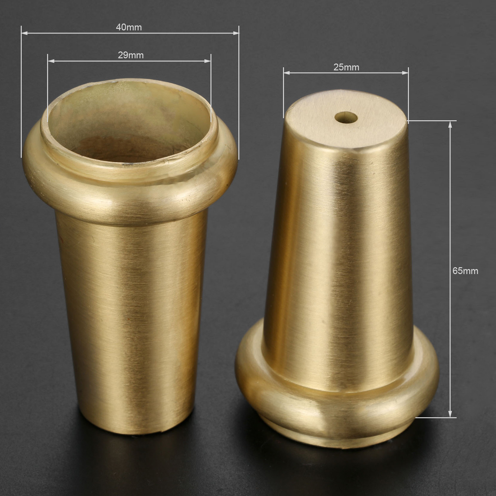 Pied de meuble en laiton brossé, couvercle de pied, pointe en cuivre massif, cylindre de Table et chaise/capuchon cône, décoration de protection, coussinet de sécurité inférieur, 20-42mm, 1 pièce: 13