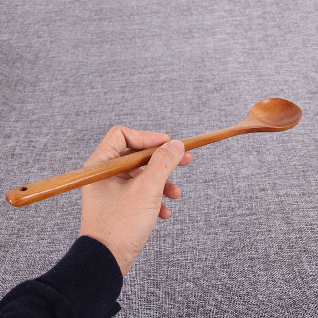 Træ lang håndtag ske 33.5cm koreansk pot ske køkkenudstyr