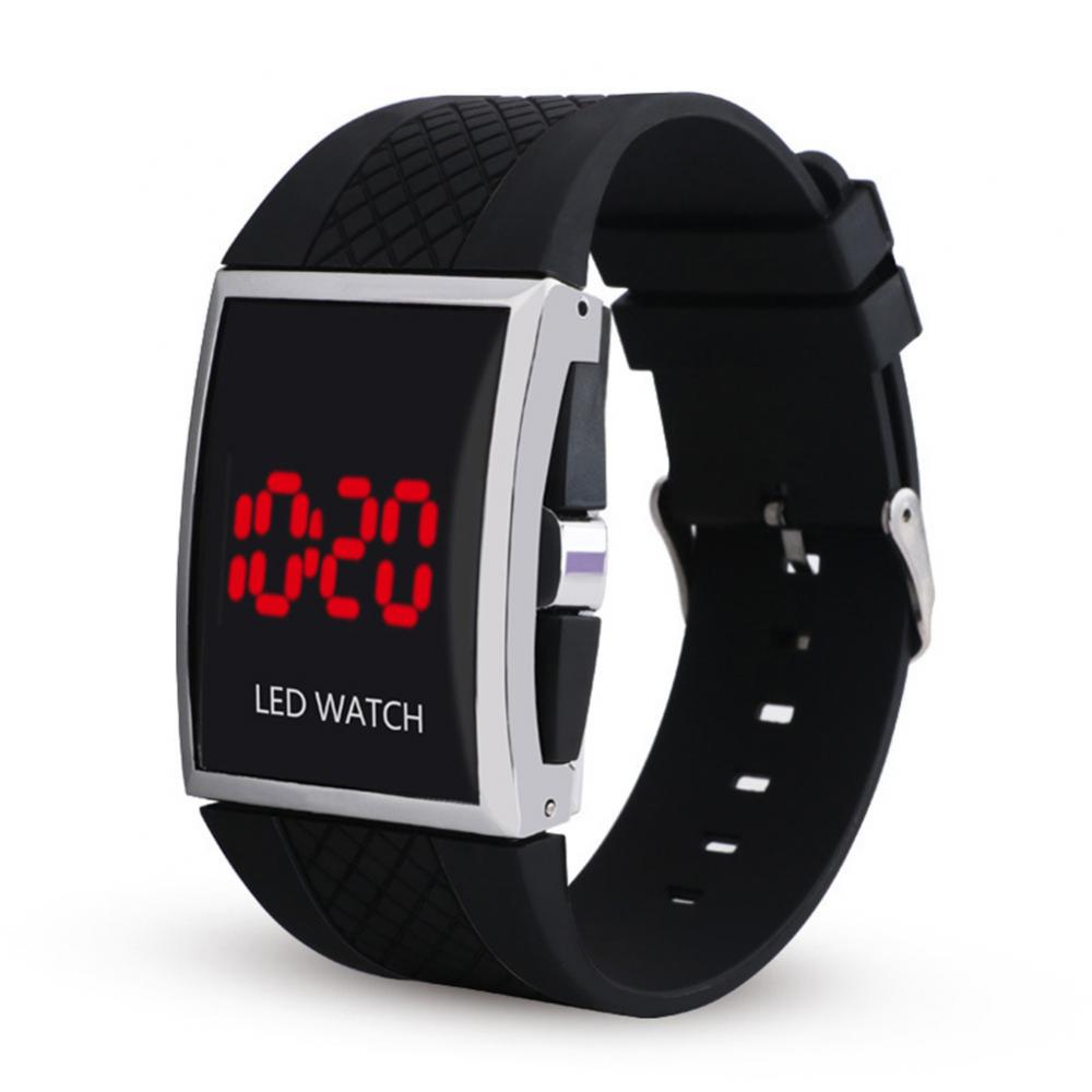 Montre-bracelet électronique LED pour hommes, , Aviation, pilote, compteur de vitesse, sport, voiture, cadran numérique, horloges: Black