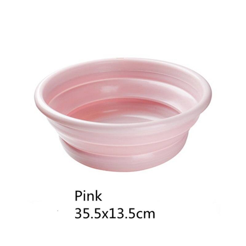 Folding Wastafel Reis Emmer Keuken Organizer Outdoor Reizen Wastafel Draagbare Water Kom Fruit Footbasin Thuis Wastobbe: Pink L