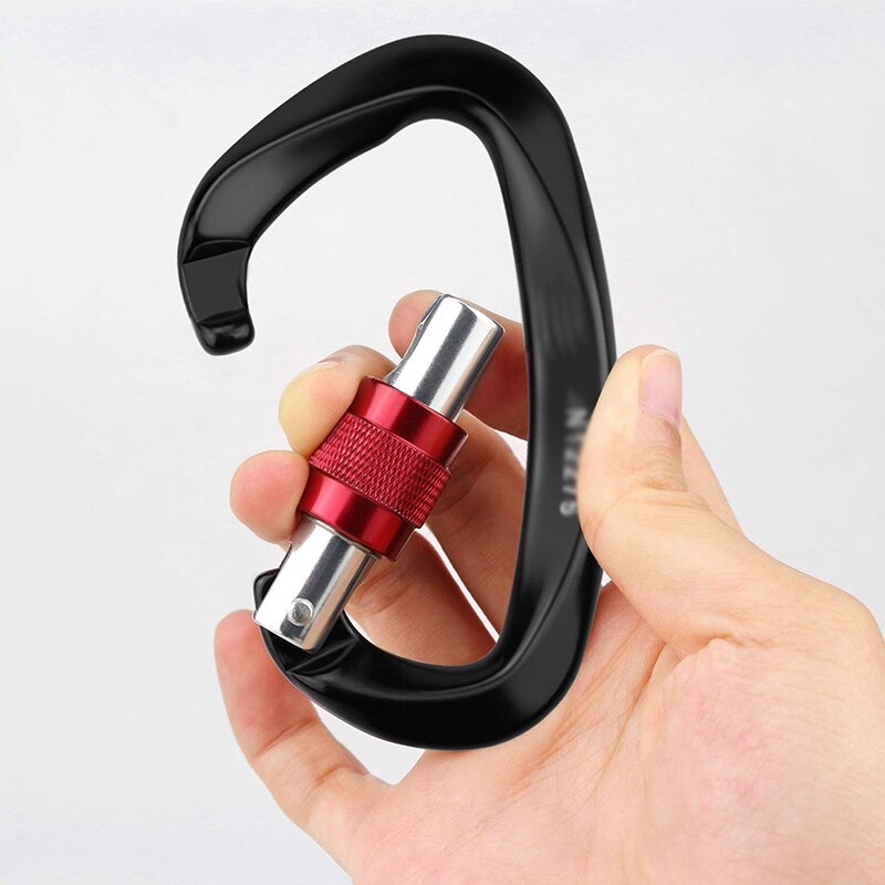 Multifunctional Gadget Rescuing Climbing Carabiners 2pcs Aluminum Locking Carabiner Clip Rock Climbing Tool D-Shaped Buckle