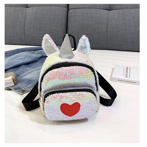 Frauen Glitter Pailletten Rucksack Nette Ohren Doppel Schulter Taschen Mini Bling Rucksäcke Kinder Mädchen Pailletten Reise Rucksäcke