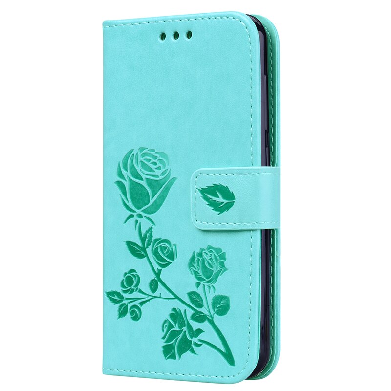 Per Infinix Hot 10 Lite custodia per telefono custodia in pelle PU per telefono Flip Cover Protector per Infinix Hot 10 Lite Funda portafoglio Shell Book Capa: MGH Green