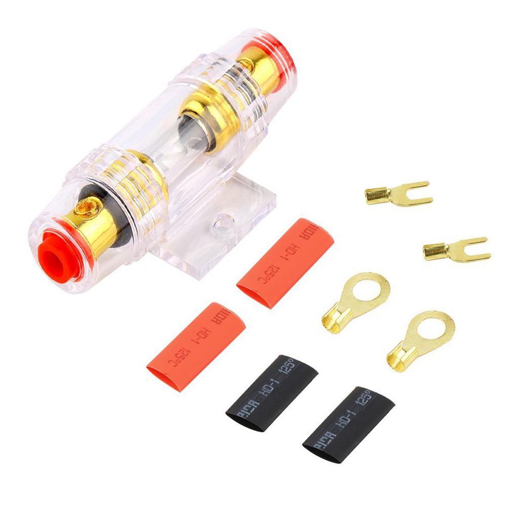 60 AMP Fuse Holder 8GA Power Cable Subwoofer Speaker Car Audio RCA Power Cable Fuse Kit Wire Wiring Amplifier Installation Wires
