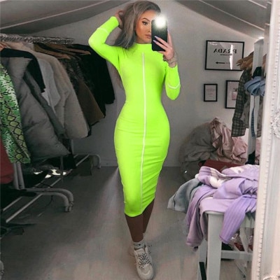 Simenual lässig Bodycon Frauen Lange Kleid Volle Hülse gestreift Patchwork Kleider Rollkragen Damen Dünne Kleider