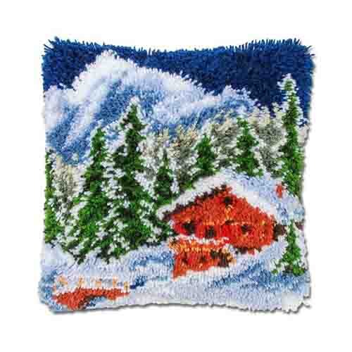 Navidad Gfit bordado almohada pestillo gancho alfombra kits diy alfombras punto de cruz almohada hágalo usted mismo decoración de casa: Caqui oscuro