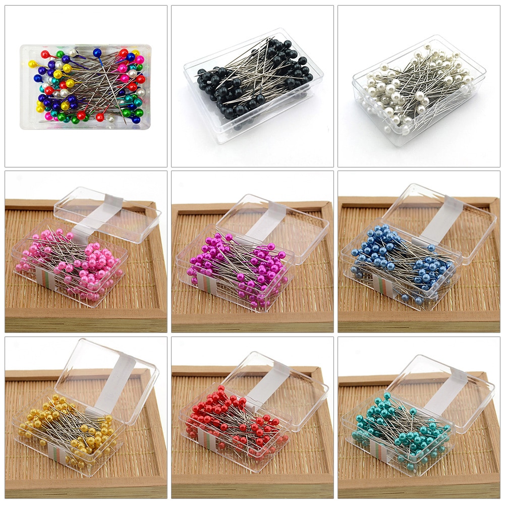 Pearl Craft Pins DIY Embellish Dress Making Sewing Tool Box Packed