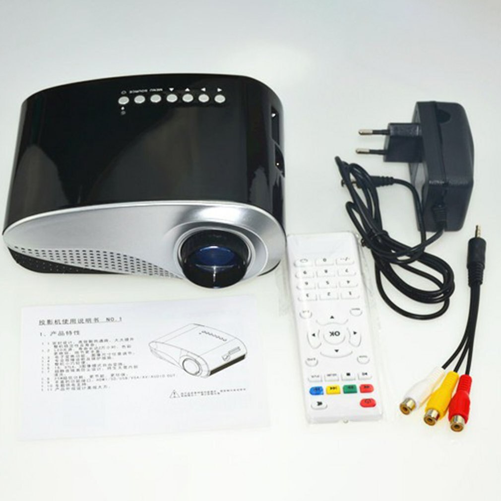 RD802 mini led projector black Manual focus adjusting Smart portable Low power consumption long LED lamp life