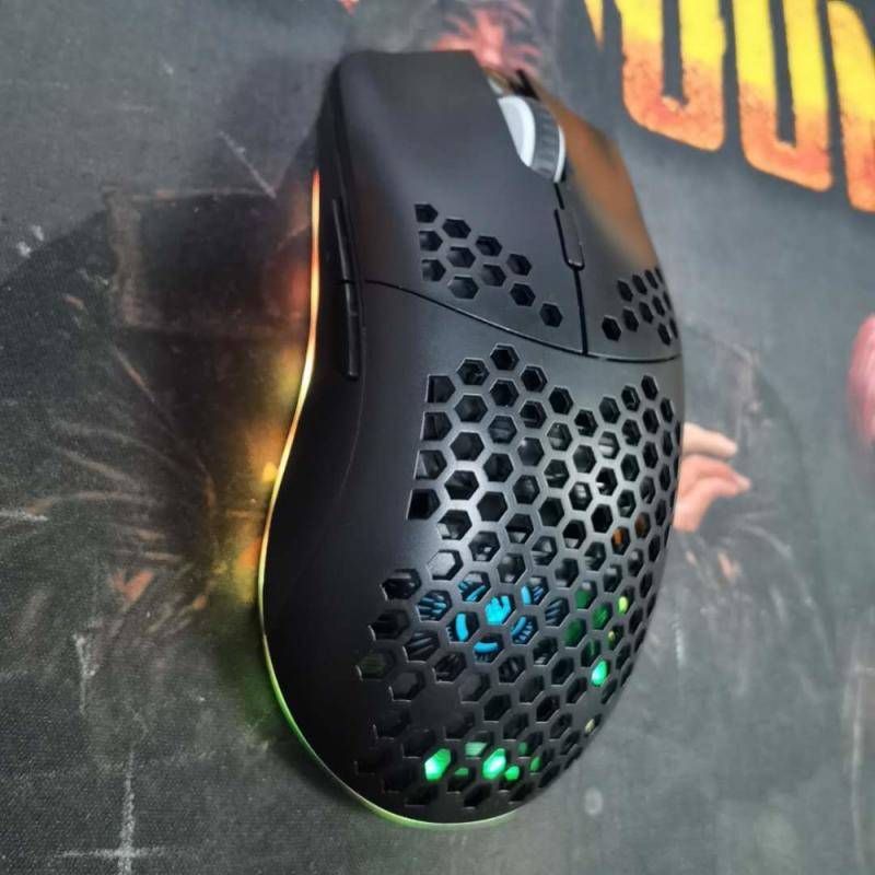 T66 2.4G Wireless Mouse Lightweight Honeycomb Shell RGB Gaming Mouse For Desktop Computers Laptop Backlit Rechargeable