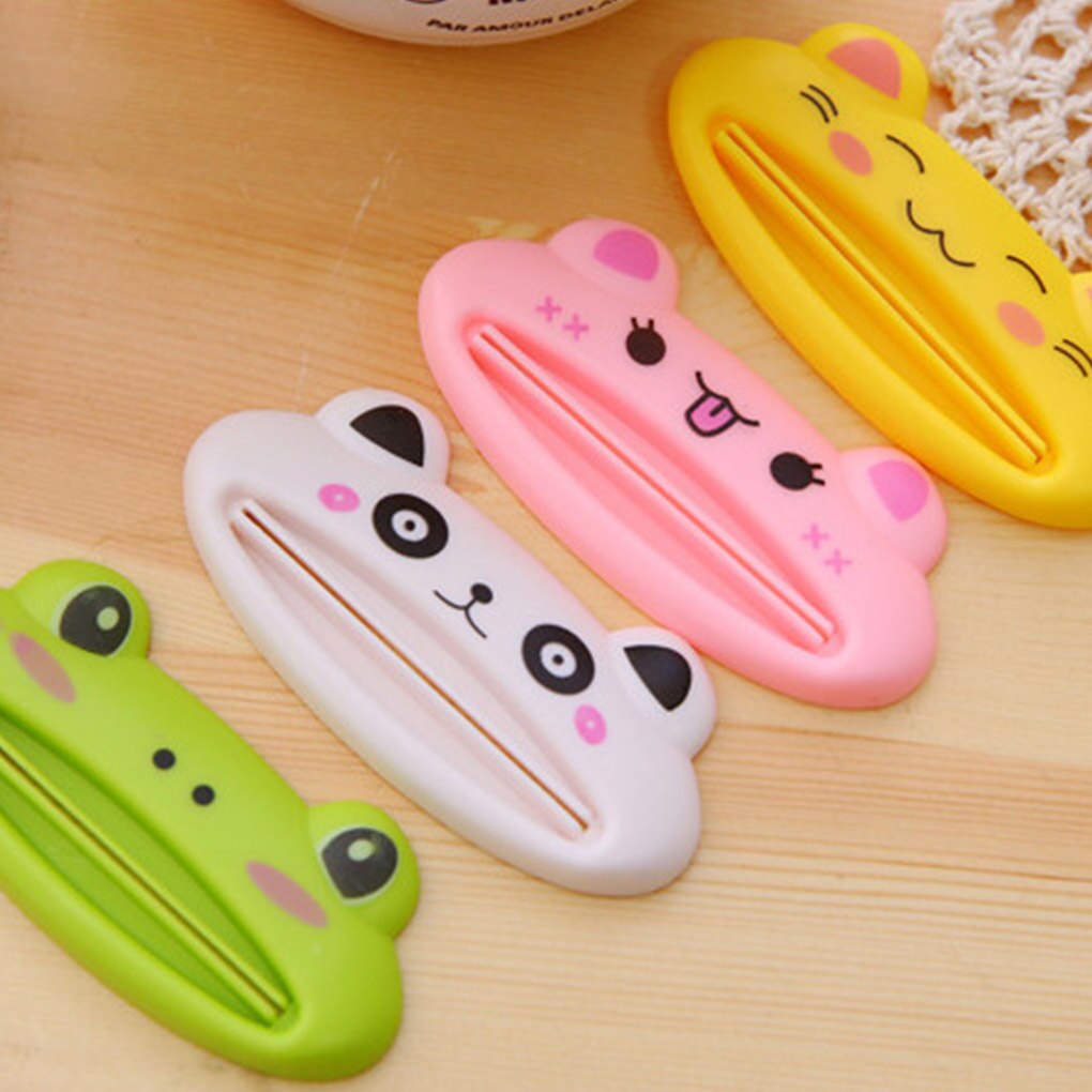 kids Toothpaste Dispenser Tools Animal Tooth Paste Tube Squeezer Toothpaste Rolling Holder Home Bathroom Supplies random color
