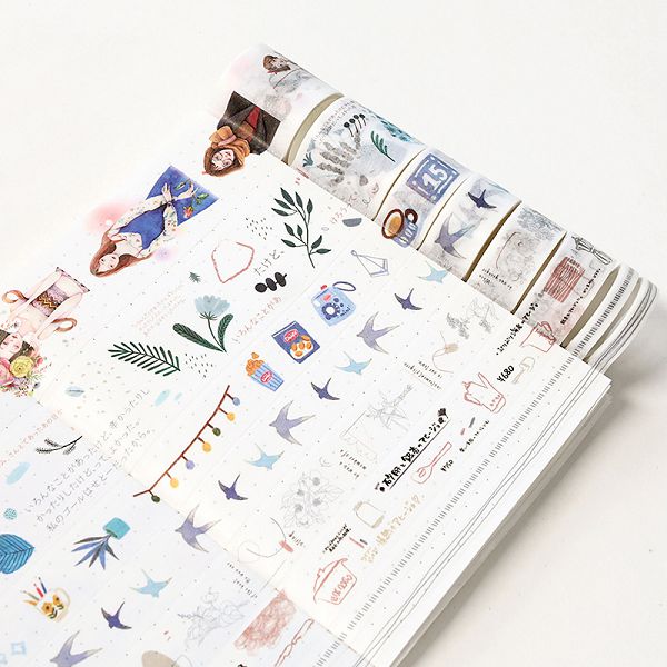 8 Pcs/Set Washi Tape Masking Washitape Wasi Tape De Decoracion Scrapbooking Cute Floral Deco Planner Wide Sakura Decorative: 3
